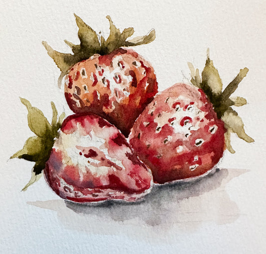 PRINT - Watercolor Strawberry